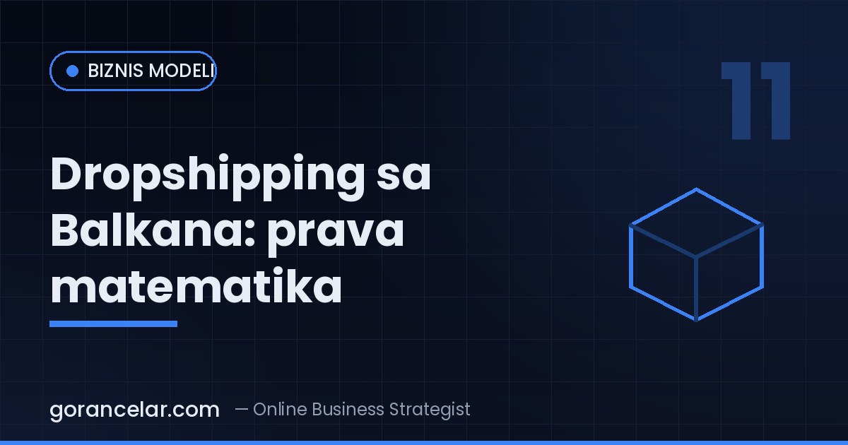 Dropshipping sa Balkana: matematika koju ti niko ne pokaže pre starta