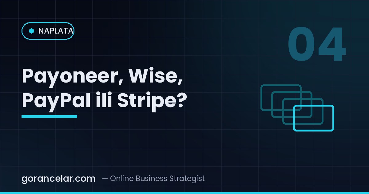 Payoneer, Wise, PayPal ili Stripe? — naplata vodič, gorancelar.com