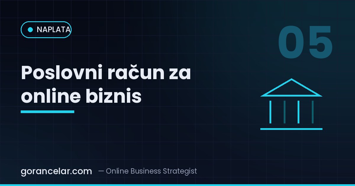 Poslovni račun za online biznis — naplata vodič, gorancelar.com